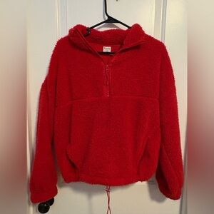 No Boundaries Vibrant Red Fleece Top